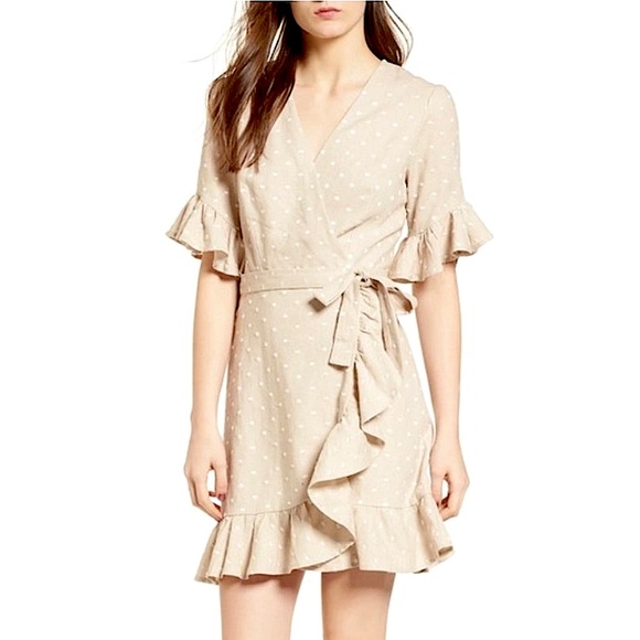WAYF Polka Dot Wrap Dress, size S - Picture 2 of 9